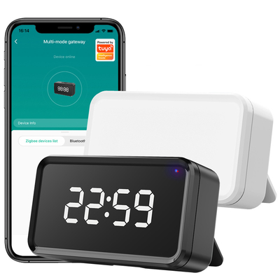 Tuya ZigBee gateway Tampilan Waktu Alexa Google Home Bluetooth Mesh Wireless Bridge Hub Smart Multi mode Gateway