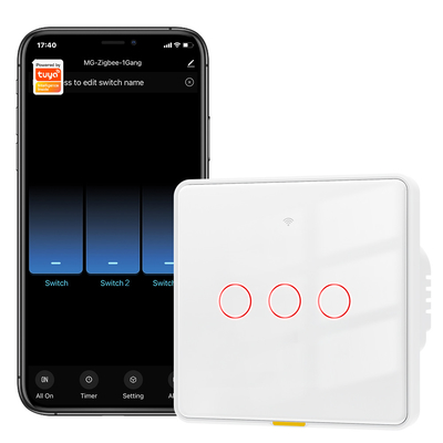 Beli Tuya Zigbee Switch No Neutral Wire100-250v Voice App Alexa Google Home No Capacitor Dibutuhkan Smart Home Light Touch EU Switch pembuatan online