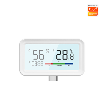 WiFi Indoor Hygrometer & Thermometer Sensor dengan Backlight, Remote App Control, Integrasi Suara untuk Alexa & Google Home