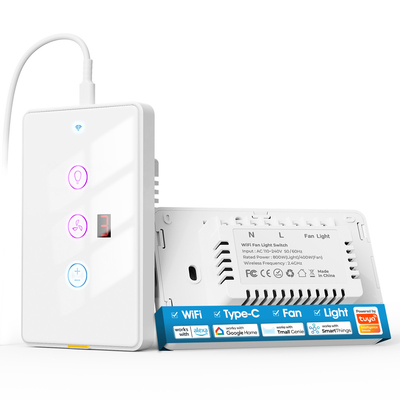 Harga yang bagus Tuya Wifi Fan Light Us Switch Tipe C Timing Voice App Kompatibel dengan Alexa Google Home Smart Home on line