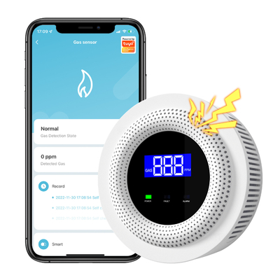 Harga yang bagus Tuya Wifi Sensor Gas Pintar Aplikasi Dapur Rumah Tangga Alarm Detektor Kebocoran Daya USB Keamanan Smart Home on line