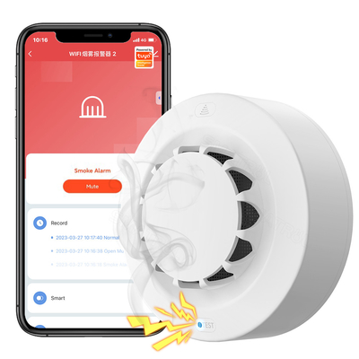 Harga yang bagus Tuya WiFi Smart Smoke Alarms Detector Perlindungan Api 90db Smokehouse Kombinasi Alarm Kebakaran Sistem Keamanan Rumah on line