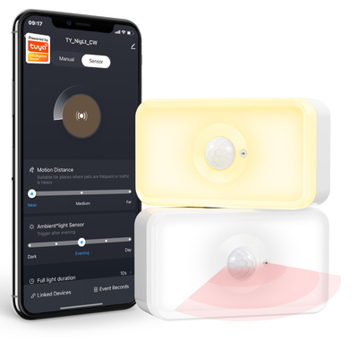 Harga yang bagus Sensor gerak Tuya LED PIR WiFi Sensor Gerak Tubuh Manusia Warm White Dual-Color Type c Sensor Cahaya Malam on line