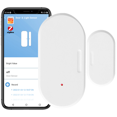 Harga yang bagus Tuya Smart Zigbee Door Sensor+Light Sensor Illuminance Brightness Detector Window Drawer Wireless Buka/Tutup 2 In 1 on line