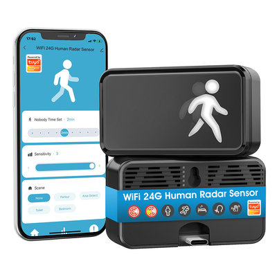 Harga yang bagus WiFi Kehadiran Manusia 24G Radar MmWave Deteksi Tuya APP Smart Home Dengan Bernafas Sensor Gerak Cahaya Millimeter Wave Radar Detektor Tubuh on line