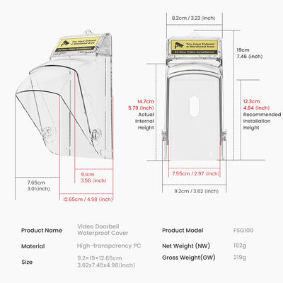 Harga yang bagus Penutup Tahan Air Hujan Bel Pintu Video SMATRUL Desain yang Dapat Diputar di Luar Ruangan Pengingat Anti Maling Kompatibel Dengan Bel Pintu Video Akses Pintu on line